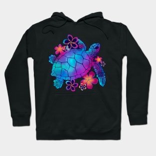 Sea Turtle with Flowers (purple) Hoodie